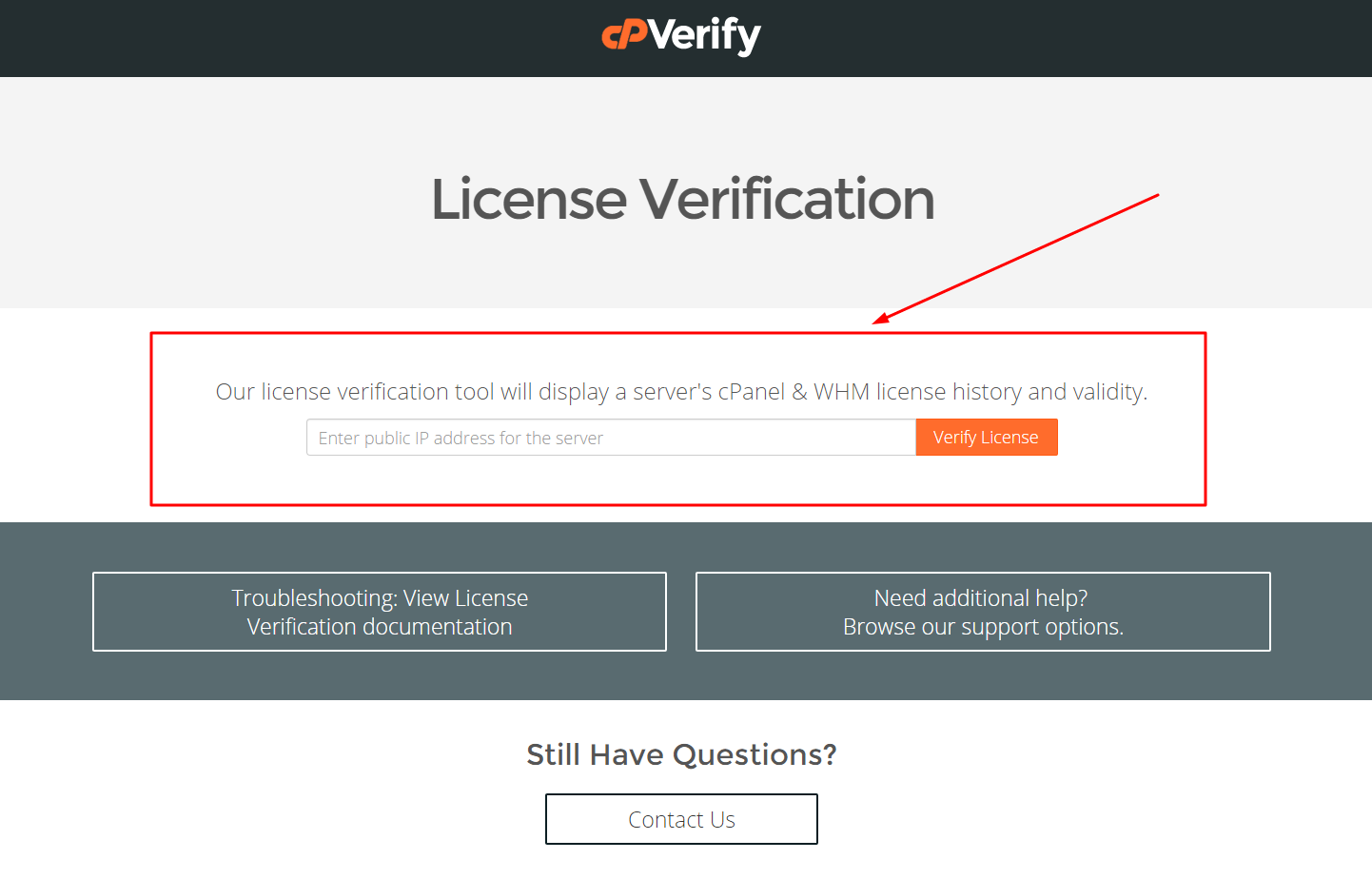 cpanel license verification